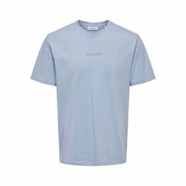 Camiseta de Manga Corta Hombre Only & Sons Onslevi Life Reg Text Eventide Añil