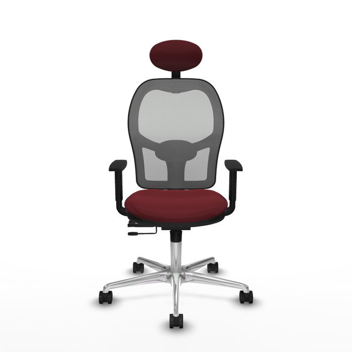 PIQUERAS Y CRESPO Silla de Oficina Jorquera con Mecanismo Sincro/Traslack, Granate y Gris