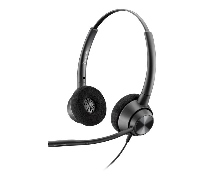 Poly EncorePro 320 QD Auriculares para Centro de Contacto con Micrófono con Cancelación de Ruido y Audio de Alta Calidad, 200Hz a 6.8kHz