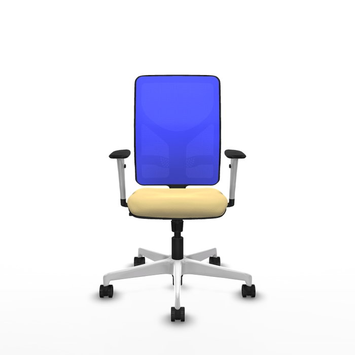 PIQUERAS Y CRESPO Silla de oficina Motilla con mecanismo Sincro, Crema y Azul