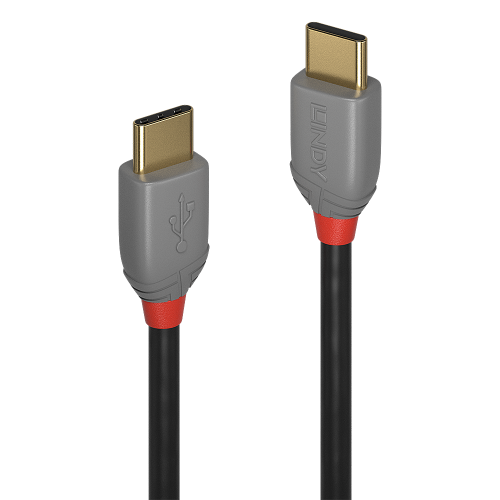 Lindy Cable USB 2.0 Type C a Type C Anthra Line 0,5m Negro/Gris