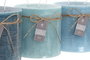 DKD Home Decor Vela Basicos Turquesa Azul 12 x 12 x 12 cm (3 Unidades)