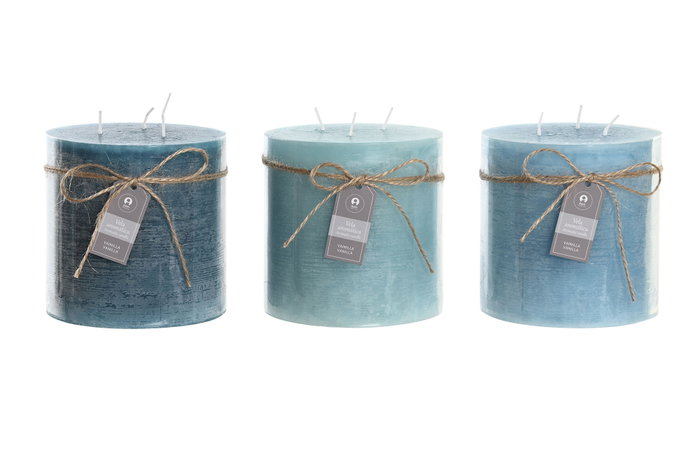 DKD Home Decor Vela Basicos Turquesa Azul 12 x 12 x 12 cm (3 Unidades) DKD Home Decor Vela Basicos Turquesa Azul 12 x 12 x 12 cm (3 Unidades)