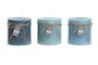 DKD Home Decor Vela Basicos Turquesa Azul 12 x 12 x 12 cm (3 Unidades)