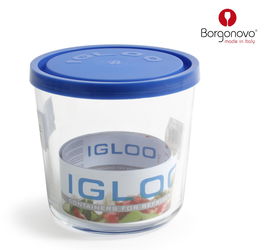 Borgonovo Tarro Igloo Azul 12 cm x 11.5 cm con Tapa 800 cc (12 Unidades)