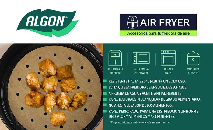 Inde Set 40 Papel Airfryer Perforado Redondo 23 cm (24 Unidades)