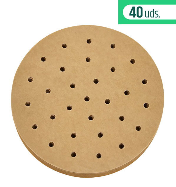 Inde Set 40 Papel Airfryer Perforado Redondo 23 cm (24 Unidades)