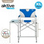 Color Baby Silla plegable director XL de acero con bolsillo y mesita auxiliar 58x57x103cm