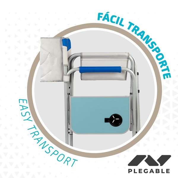 Color Baby Silla plegable director XL de acero con bolsillo y mesita auxiliar 58x57x103cm