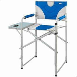 Color Baby Silla plegable XL de director acero con bolsillo y mesita auxiliar