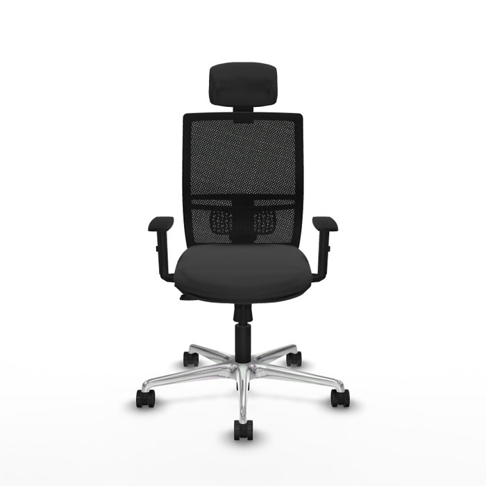 PIQUERAS Y CRESPO Silla de oficina Yunquera con mecanismo Sincro/Traslack, Gris oscuro y Negro