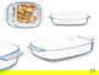 Vivalto Bandeja Rectangular de Borosilicato con Asas, 2700ml, Transparente, 34 x 6 x 22 cm (Set de 12)