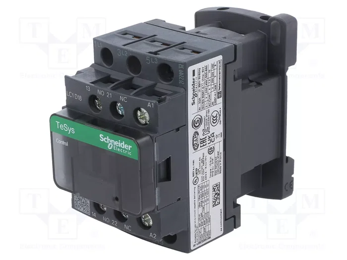 SCHNEIDER ELECTRIC LC1D18V7 TeSys D Contactor 3-polar 18A 400VAC SCHNEIDER ELECTRIC LC1D18V7 TeSys D Contactor 3-polar 18A 400VAC