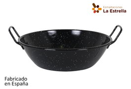 La Estrella Paellera de Acero Inoxidable Jaspeada, 30 cm, 4.6L, Pack de 8 unidades