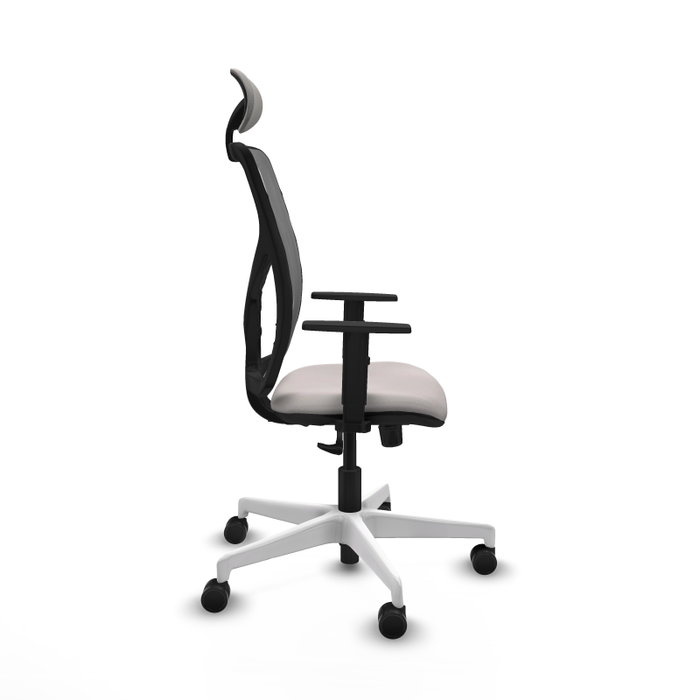 PIQUERAS Y CRESPO Silla de oficina Motilla con mecanismo Sincro, Blanco y Gris