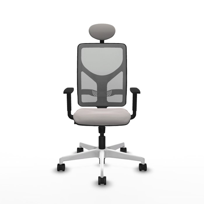 PIQUERAS Y CRESPO Silla de oficina Motilla con mecanismo Sincro, Blanco y Gris