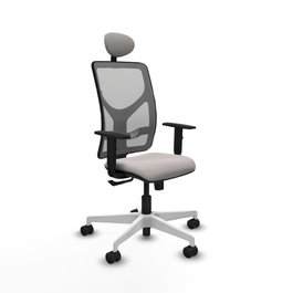 PIQUERAS Y CRESPO Silla de oficina Motilla con mecanismo Sincro, Blanco y Gris