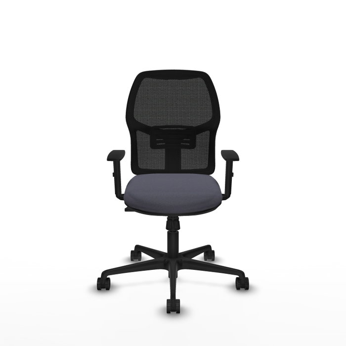 Silla de oficina Alfera con mecanismo Sincro tapizada con Tela color Gris oscuro y malla color Negro. Equipada con lumbar 1D, Brazos 1D y Ruedas 65mm nailon Silla de oficina Alfera con mecanismo Sincro tapizada con Tela color Gris oscuro y malla color Negro. Equipada con lumbar 1D, Brazos 1D y Ruedas 65mm nailon