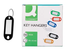 Q-connect Llavero portaetiquetas Negro Expositor de 100 unidades