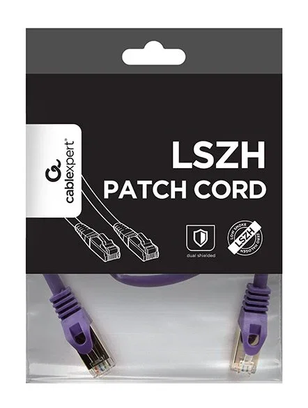 Gembird PP6A-LSZHCU-V-0.5M Cable de Red RJ45 Ethernet Patch Cord Cat.6a S/FTP Blindado LSZH Cobre Contactos Oro 0.5 Metros Color Violeta Gembird PP6A-LSZHCU-V-0.5M Cable de Red RJ45 Ethernet Patch Cord Cat.6a S/FTP Blindado LSZH Cobre Contactos Oro 0.5 Metros Color Violeta