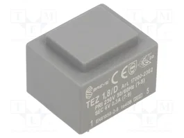 BREVE TUFVASSONS Transformador Cerrado TEZ 1,8VA 230VAC/6V 300mA