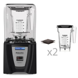 BLENDTEC - C825D46Q-EUB1GB1A-K - BATIDORA CONNOISSEUR 825 + 2 JARRAS FOURSIDE + 2 TAPAS BLANDAS - 22.9x22.9x47.5 cm - NEGRO
