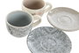 DKD Home Decor Delhi 2023 Café Indio Set de 6 Piezas, Dolomita y Metal, Beige y Azul, 18 x 20 x 20 cm, 180 ml