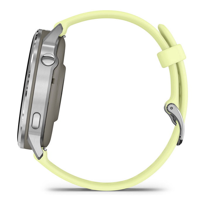 Garmin Venu 4 Smartwatch GPS, 45 mm, Correa de Silicona, Color Gris/Plata/Limón, Pantalla AMOLED 1.4", 8 GB, Seguimiento Actividad, Pulsómetro