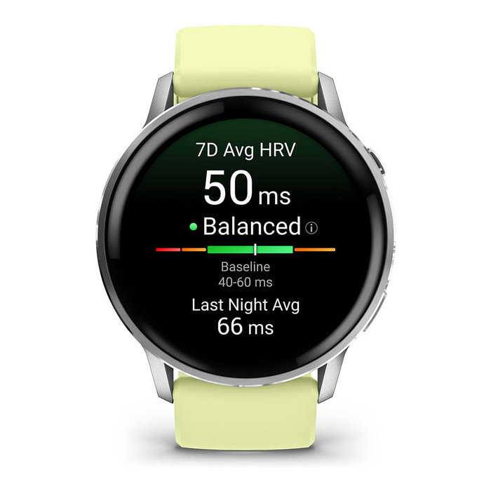 Garmin Venu 4 Smartwatch GPS, 45 mm, Correa de Silicona, Color Gris/Plata/Limón, Pantalla AMOLED 1.4", 8 GB, Seguimiento Actividad, Pulsómetro