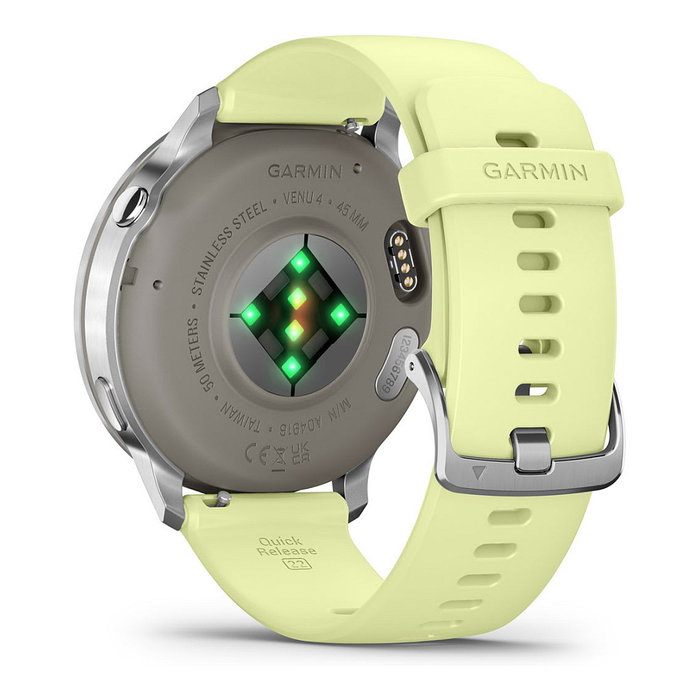 Garmin Venu 4 Smartwatch GPS, 45 mm, Correa de Silicona, Color Gris/Plata/Limón, Pantalla AMOLED 1.4", 8 GB, Seguimiento Actividad, Pulsómetro
