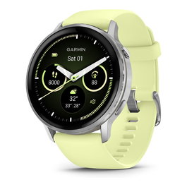 Garmin Venu 4 Smartwatch GPS, 45 mm, Correa de Silicona, Color Gris/Plata/Limón, Pantalla AMOLED 1.4", 8 GB, Seguimiento Actividad, Pulsómetro
