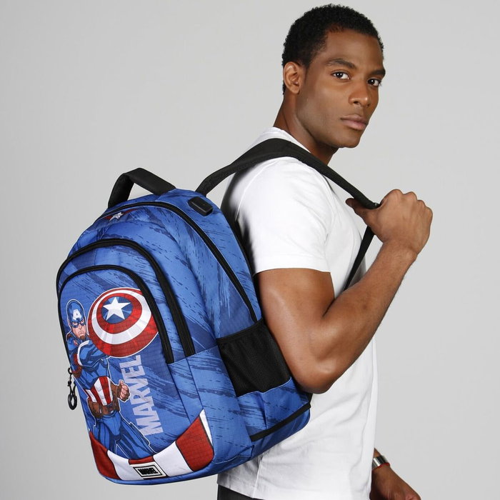 Karactermania Mochila Capitán América Run Plus Fan Azul