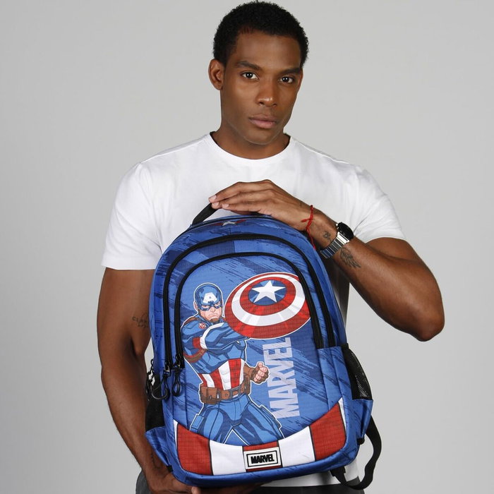 Karactermania Mochila Capitán América Run Plus Fan Azul