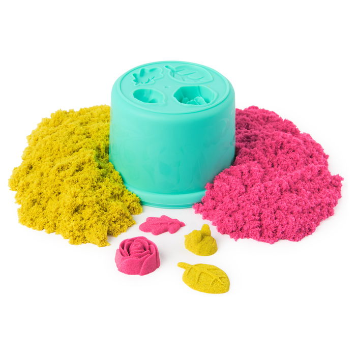 SPIN MASTER Kinetic Sand Squish Blumen Set - Arena de Juego Sensorial, 227 Gramos
