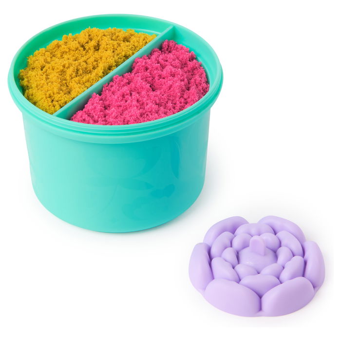 SPIN MASTER Kinetic Sand Squish Blumen Set - Arena de Juego Sensorial, 227 Gramos
