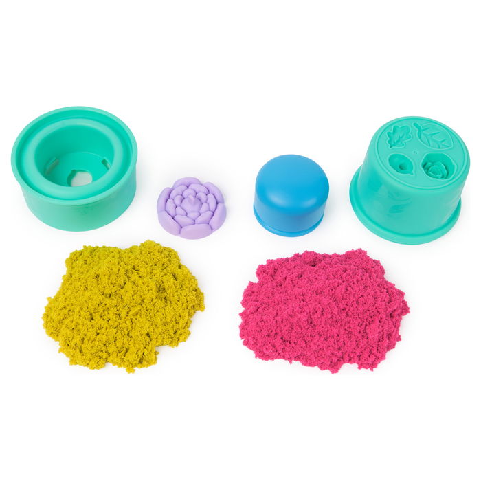 SPIN MASTER Kinetic Sand Squish Blumen Set - Arena de Juego Sensorial, 227 Gramos