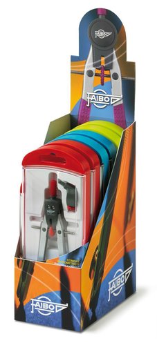 Faibo Compás Serie Diseño 165mm con Estuche de Plástico y Accesorios, Surtido de 6 Unidades