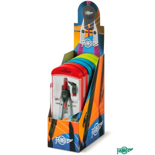 Faibo Compás Diseño 165 mm en Estuche de Plástico Caja Expositora 6 Unidades Faibo Compás Diseño 165 mm en Estuche de Plástico Caja Expositora 6 Unidades