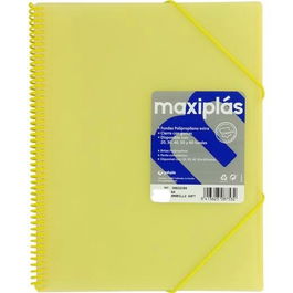 Grafoplás Carpeta con Fundas Maxiplás Espiral A4 30 Fundas C-Sobre PP Rígido Translúcido Amarillo Soft