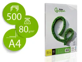 Liderpapel Papel A4 80g/m2 Microperforado Liso Blanco para Fotocopiadora, Paquete de 500 Hojas