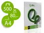 Liderpapel Papel A4 80g/m2 Microperforado Liso Blanco para Fotocopiadora, Paquete de 500 Hojas