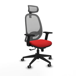 PIQUERAS Y CRESPO Silla de oficina Cilanco con mecanismo Sincro Rojo y Gris