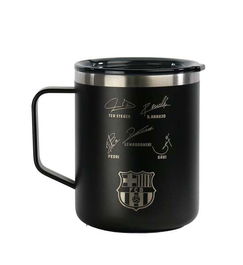 Taza Termo con Tapa F.C. Barcelona Azul marino Acero Inoxidable