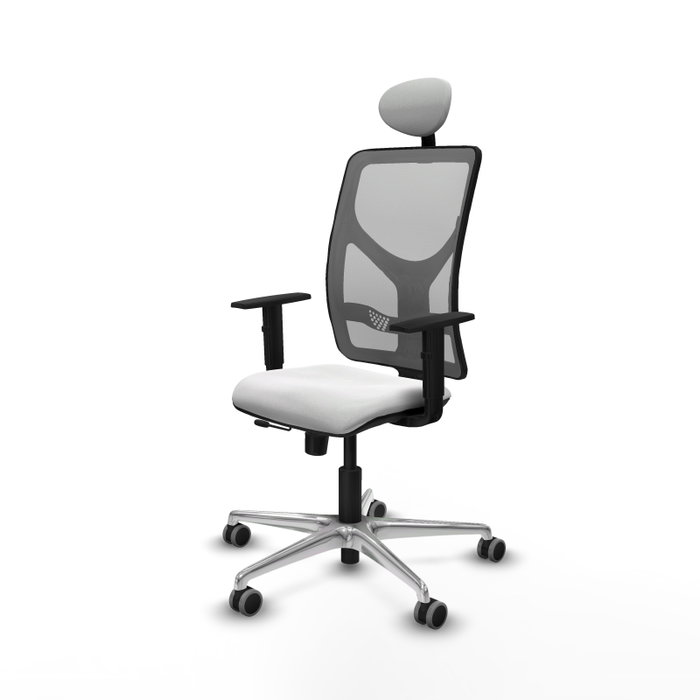 PIQUERAS Y CRESPO Silla de oficina Motilla con mecanismo Sincro/Traslack, Blanco y Gris