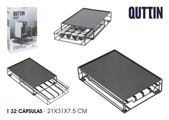 Quttin Dispensador 32 Cápsulas Café 21 x 31 x 7.5 cm (4 Unidades) Quttin Dispensador 32 Cápsulas Café 21 x 31 x 7.5 cm (4 Unidades)