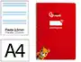 Liderpapel Cuaderno Espiral A4 Pautaguía Tapa Blanda 80 Hojas 75gr Cuadro Pautado 2.5mm Rojo