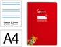 Liderpapel Cuaderno Espiral A4 Pautaguía Tapa Blanda 80 Hojas 75gr Cuadro Pautado 2.5mm Rojo