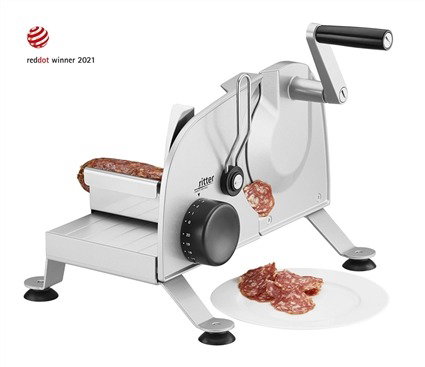 Ritter PODIO-3 Cortafiambres Manual con Hoja Dentada Universal de 17 cm y Base Antideslizante