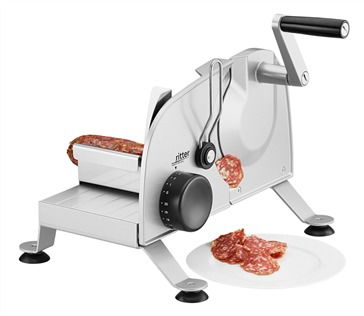 Ritter PODIO-3 Cortafiambres Manual con Hoja Dentada Universal de 17 cm y Base Antideslizante