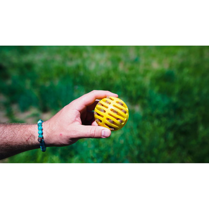 Hunter Flingerz Pelota para Perro de Goma Resistente con Lanzador Rellenable para Snacks con Silbido y Flotante